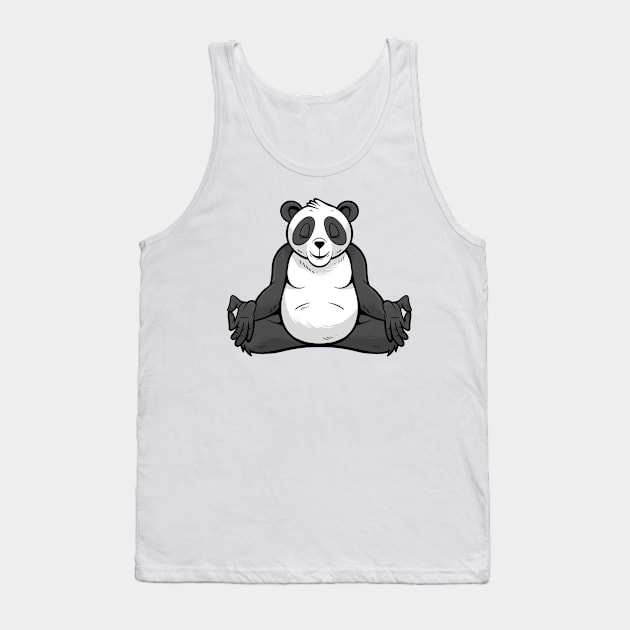 Panda Doing Yoga Tank Top by OnepixArt